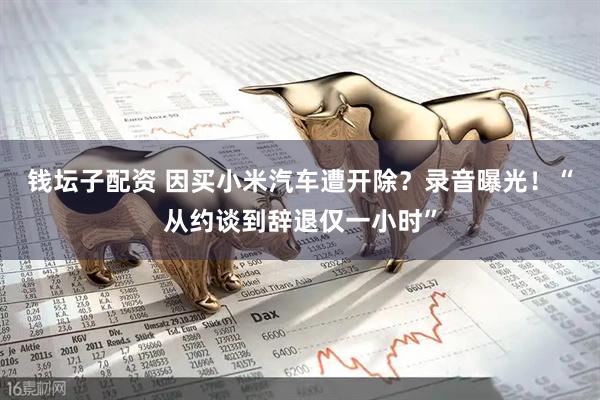 钱坛子配资 因买小米汽车遭开除？录音曝光！“从约谈到辞退仅一小时”