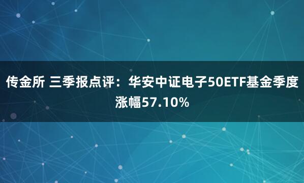 传金所 三季报点评：华安中证电子50ETF基金季度涨幅57.10%